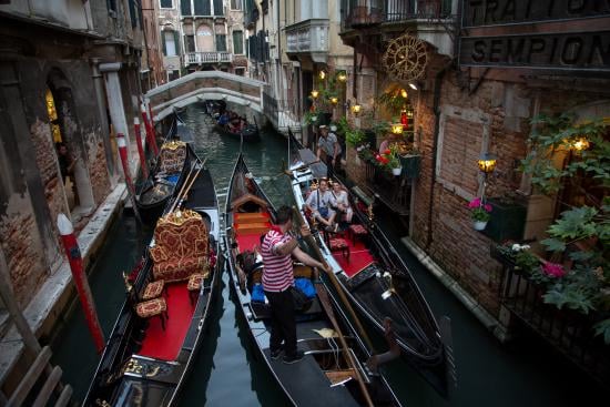 Gondolas in canal