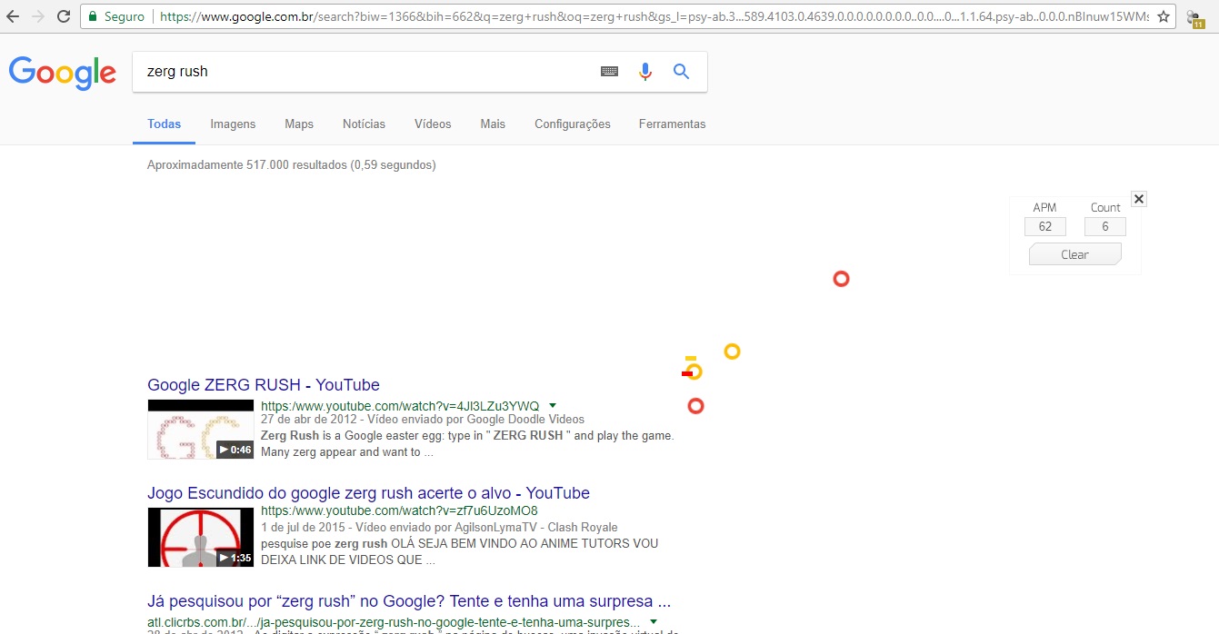 Como jogar Zerg Rush no Google