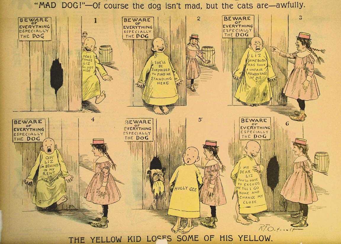 The Yellow Kid (1897 colorido artificialmente). Foto: Reprodução