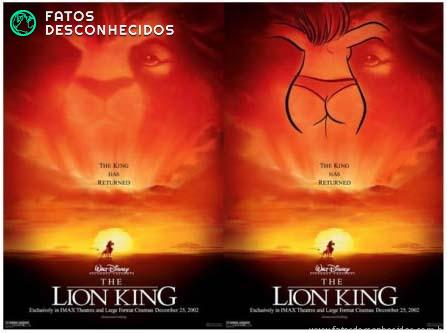 Bunda na capa do filme do rei leão é uma das mensagens subliminares da disney