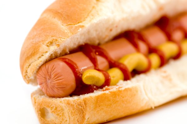 delicious hot dog studio isolated over white