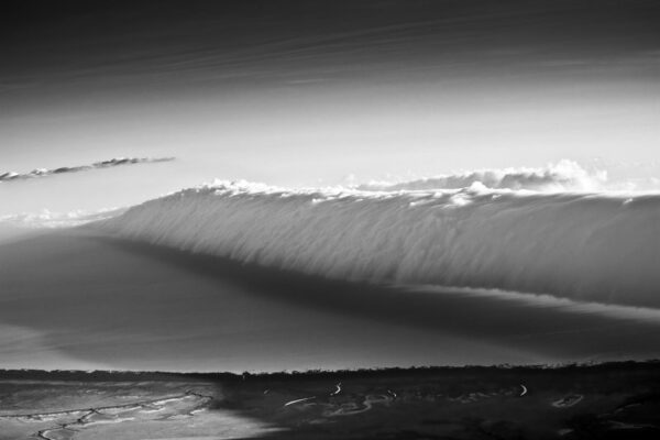 Red Bull Glory Glide 2009. The Morning Glory Cloud in all its 'glory' speeding at 60km/h across the Gulf Of Carpentaria near Burketown, Far North Queensland.
