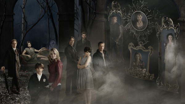 ONCE UPON A TIME - ABC's "Once Upon a Time" stars Raphael Sbarge as Jiminy Cricket/Archie, Lana Parrilla as Evil Queen/Regina, Jared Gilmore as Henry, Jennifer Morrison as Emma Swan, Robert Carlyle as Rumplestiltskin/Mr. Gold, Jamie Dornan (guest) as Sheriff Graham, Ginnifer Goodwin as Snow White/Mary Margaret and Josh Dallas as Prince Charming/John Doe. (ABC/KHAREN HILL)