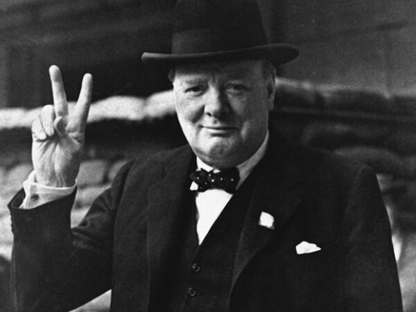 FILE - This is a Aug. 27, 1941 file photo of British Prime Minister Winston Churchill as he gives his famous " V for Victory Salute" . Churchill Britain's famous World War II prime minister died fifty years ago on January 24 1965. (AP Photo, File)