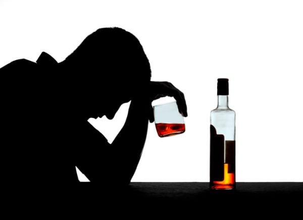 Silhouette of an alcoholic