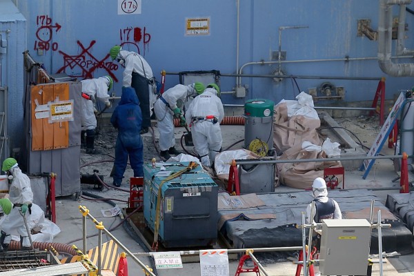 OKUMA, JAPAN - FEBRUARY 24: Workers continue the decontamination and reconstruction process at the base of the reactors at the Tokyo Electric Power Co.'s embattled Fukushima Daiichi nuclear power plant on February 24, 2016 in Okuma, Japan. March 11, 2016 marks the fifth anniversary of the magnitude 9.0 earthquake and tsunami which claimed the lives of 15,894, and the subsequent damage to the reactors at TEPCO's Fukushima Daiichi Nuclear Power Plant causing the nuclear disaster which still forces 99,750 people to live as evacuees away from contaminated areas. (Photo by Christopher Furlong/Getty Images)