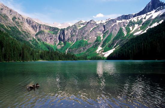 UNITED STATES - CIRCA 2003: Avalanche Lake, Glacier National Park (UNESCO World Heritage List, 1995), Montana, United States of America. (Photo by DeAgostini/Getty Images)