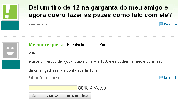 O Melhor do Yahoo! Respostas Tirode12