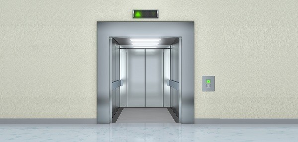 Modern elevator with opened doors - 3d illustration