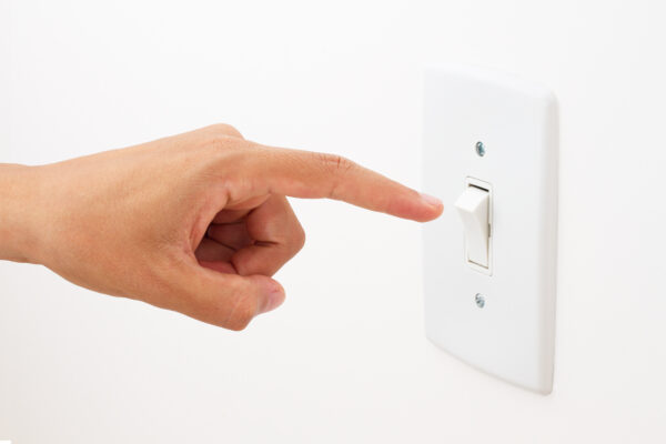 hand turnning light power switch on or off.