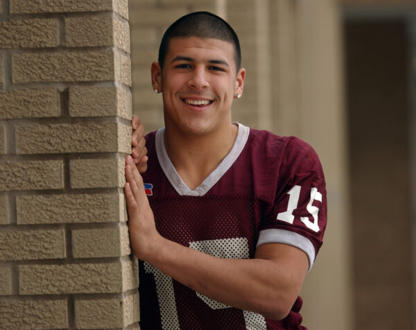 BRISTOL, CT - 12.12.2005 - AARON HERNANDEZ is the Courant's defensive high school football player of the year. HARTFORD COURANT DIGITAL PHOTO BY PATRICK RAYCRAFT ORG XMIT: 0007611A