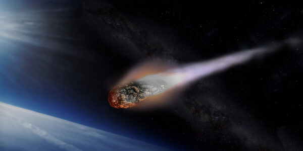Asteroid entering Earth's atmosphere