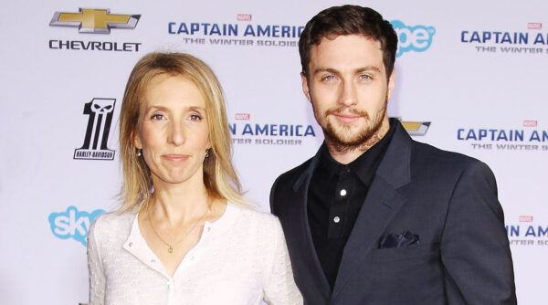 HOLLYWOOD, CA - MARCH 13: Sam Taylor-Wood (L) and Aaron Taylor-Johnson arrives at the Los Angeles premiere of "Captain America: The Winter Soldier" held at the El Capitan Theatre on March 13, 2014 in Hollywood, California. (Photo by Michael Tran/FilmMagic)