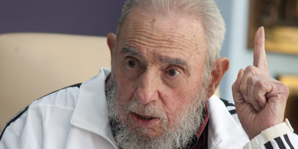 FILE - In this July 11, 2014 file photo, Cuba's Fidel Castro speaks during a meeting with Russia's President Vladimir Putin, in Havana, Cuba. Social media around the world have been flooded with rumors of Castro's death, but there was no sign Friday, Jan. 9, 2015, that the reports were true, even if the 88-year-old former Cuban leader has not been seen in public for months. (AP Photo/Alex Castro, File)