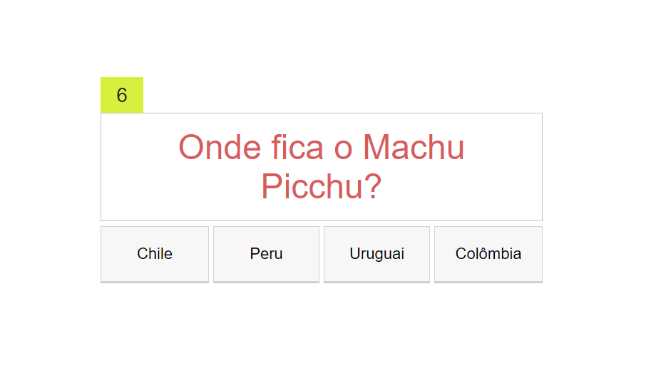 Modelo Quiz de Conhecimentos Gerais