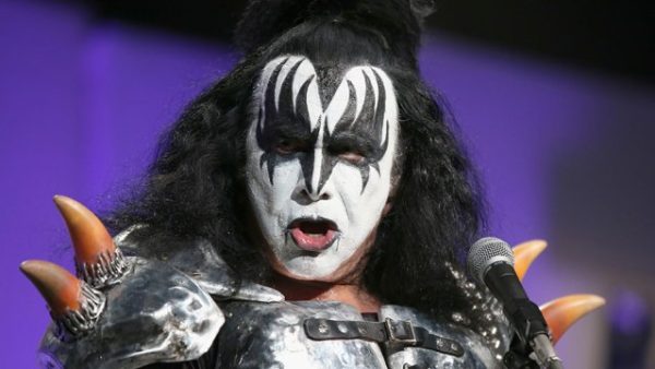 BEVERLY HILLS, CA - APRIL 15:  Musician Gene Simmons of KISS performs onstage during the 23rd Annual Race To Erase MS Gala at The Beverly Hilton Hotel on April 15, 2016 in Beverly Hills, California.  (Photo by Joe Scarnici/Getty Images for Race To Erase MS)