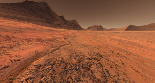 Mars crater plain