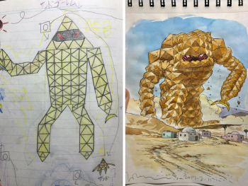 Um ilustrador resolveu transformar os desenhos dos filhos em anime, o resultado é incrível