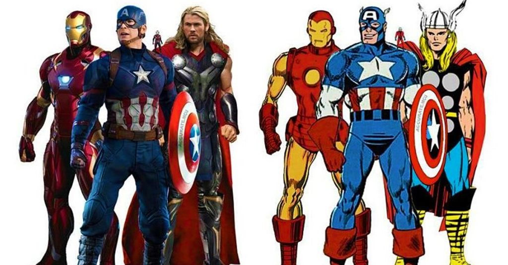 32 imagens que comparam os heróis da Marvel nos cinemas e nos quadrinhos Fatos Desconhecidos 32 imagens que comparam os heróis da Marvel nos cinemas e nos quadrinhos Fatos Desconhecidos