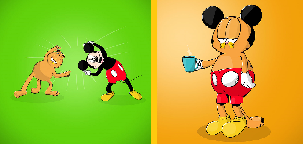 Artista cria fusões hilárias entre personagens de desenho