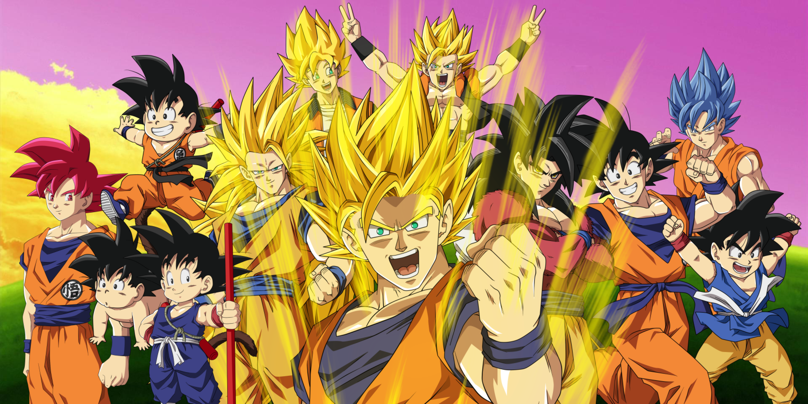 Se os personagens de Dragon Ball fossem estivesse em uma animação