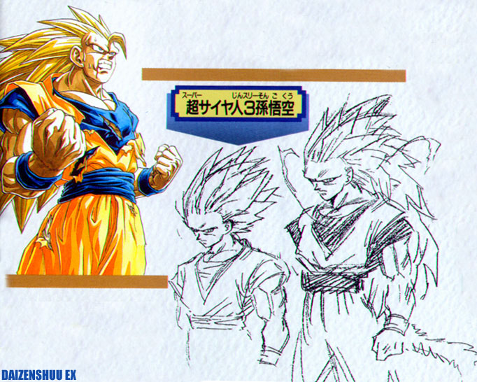 A primeira versão do Goku transformado em Super Saiyajin 3, desenhada por  Akira Toriyama, tinha cabelo curto, rabo dourado, e sobrancelha raspada.  Comenta e deixa o like! QNERDACADEMYY - iFunny Brazil