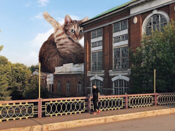 15 imagens que mostram como seria o mundo se os gatos fossem gigantes