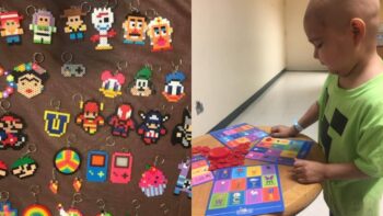 Conheça o portador de câncer de 5 anos que vende chaveiros para pagar tratamento