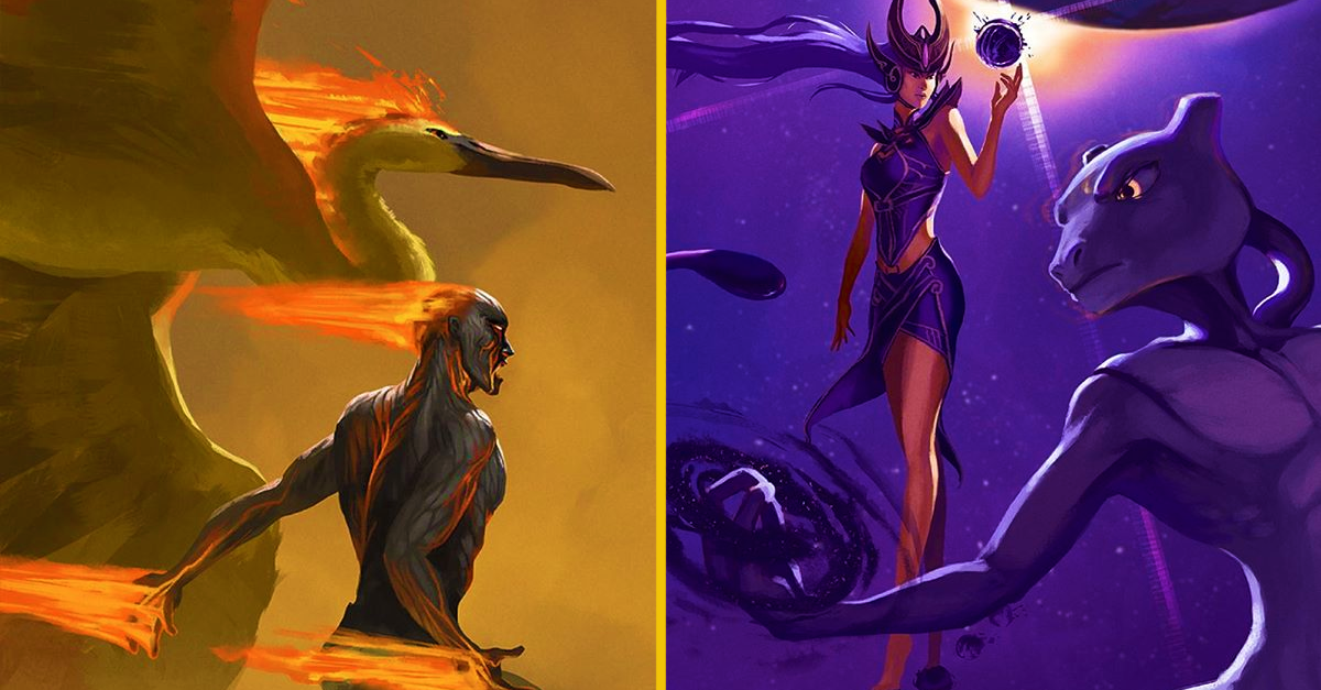 10 ilustrações que mostram personagens de League of Legends ao lado de Pokémon