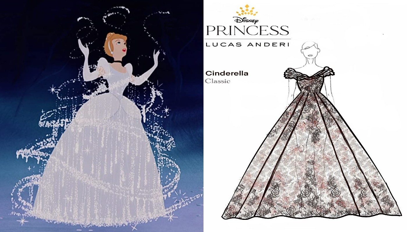 Gráfico de fantasia detalhado do vestido de noiva da Cinderela · Creative  Fabrica