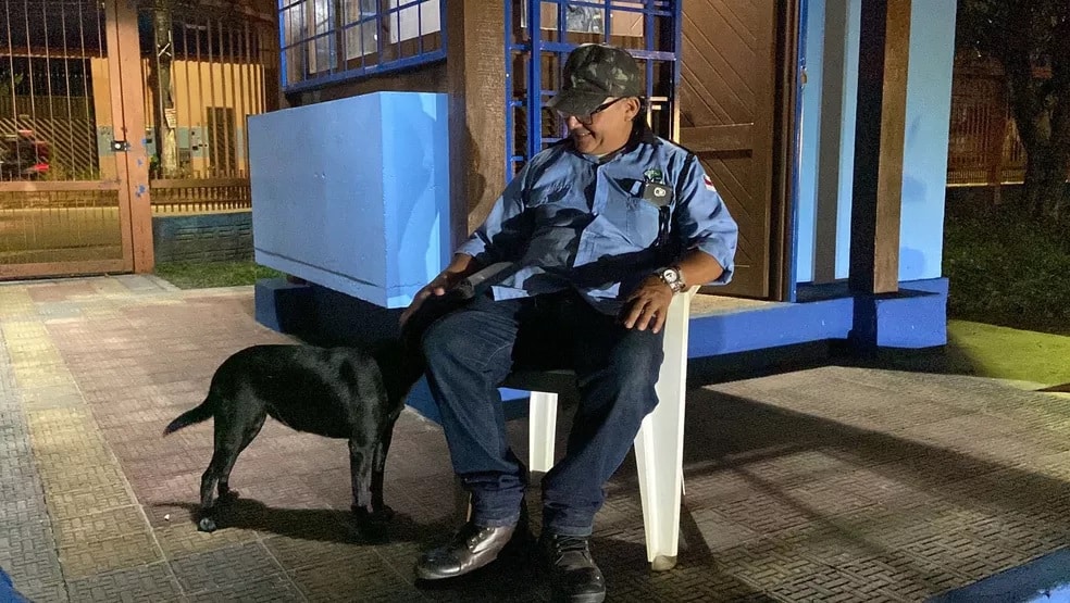 Cadela salva vigilante de assalto em escola de Manaus