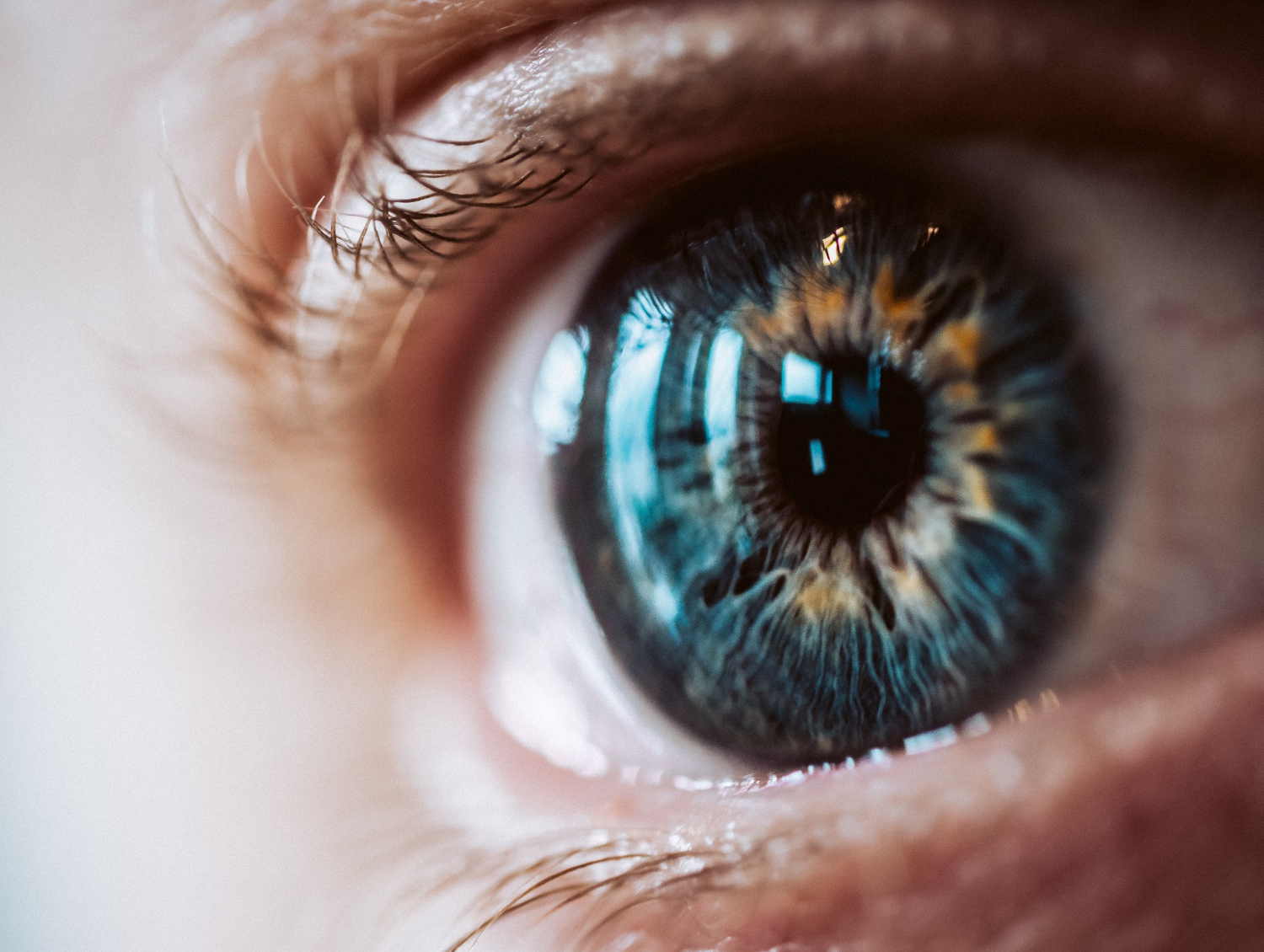 Sintomas na visão ajudam a identificar Alzheimer. Na imagem, pupila azul aproximada.