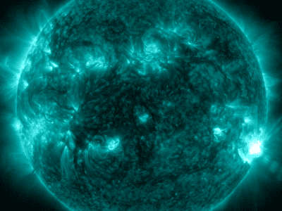 Explosão solar mais poderosa até o momento, em cor azul