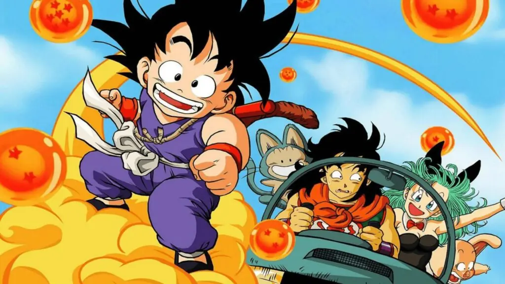 Personagens em ilustração da série Dragon Ball