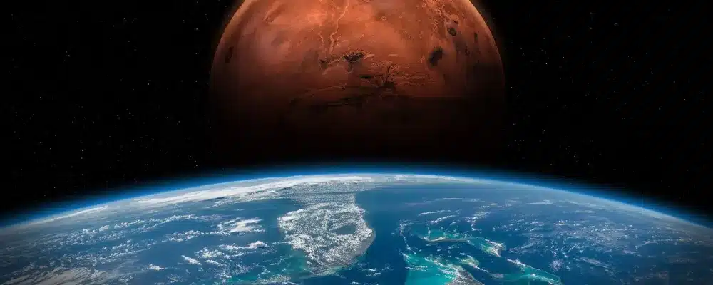 Ilustração de Marte quando ainda possuía grandes quantidades de água líquida em sua superfície. Foto: (Agência Espacial Europeia/Divulgação)