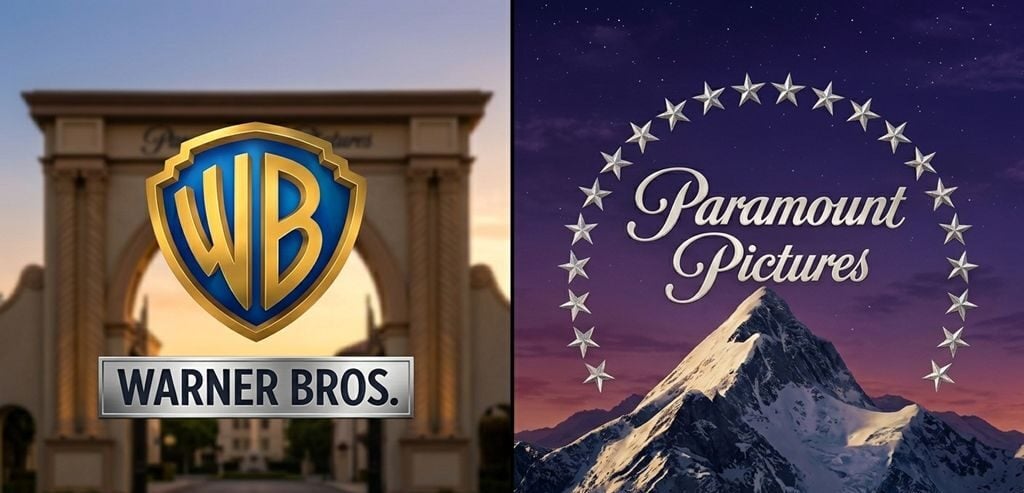 Fusão entre Paramount e Warner Bros enfrenta processo judicial nos Estados Unidos. Foto: Gemini/Reprodução.