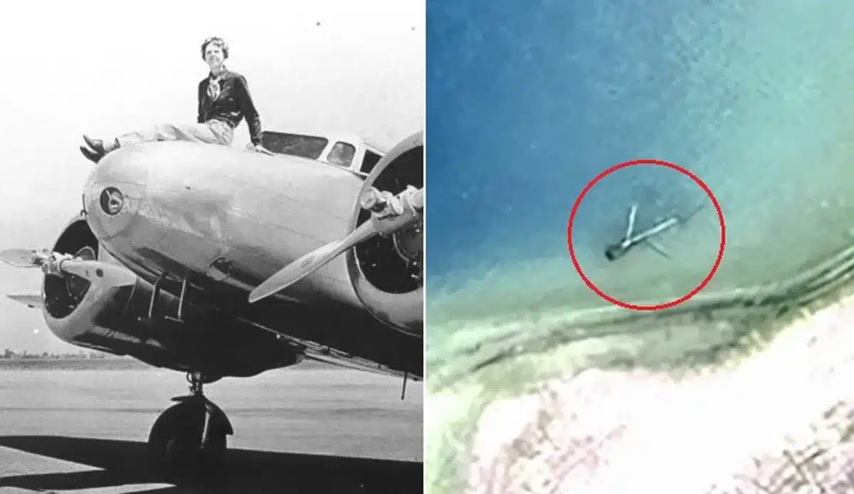 Novas fotos podem desvendar o mistério sobre o desaparecimento da aviadora Amelia Earhart 88 anos atrás — Foto: Reprodução/Purdue University; Reprodução/heritagetac.org